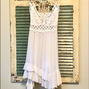 White Lace Trim Sleep Chemise - Women's Intimates